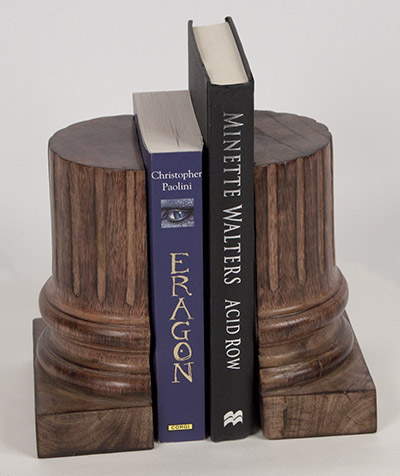 Mango Wood Pillar Bookends